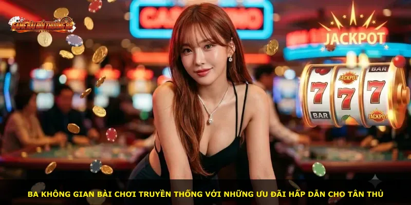 Ba không gian bài chơi truyền thống với những ưu đãi hấp dẫn cho tân thủ