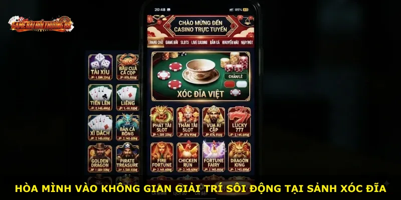 Hòa mình vào không gian giải trí sôi động tại sảnh Xóc Đĩa