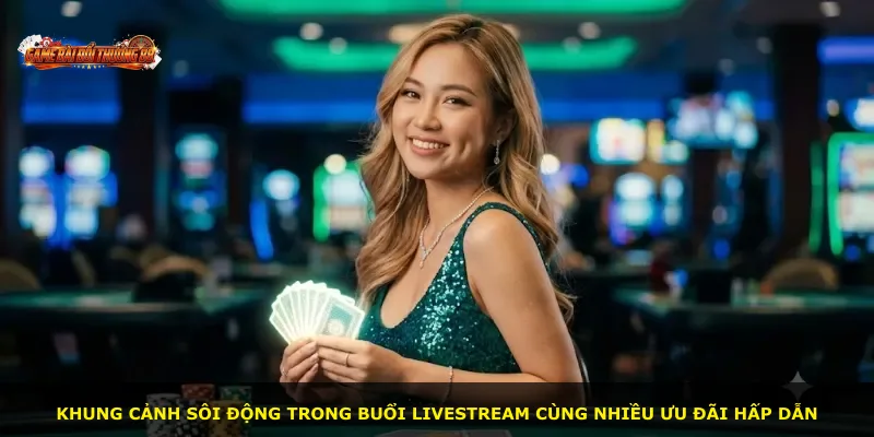 Khung cảnh sôi động trong buổi livestream cùng nhiều ưu đãi hấp dẫn
