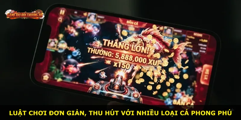 Luật chơi đơn giản, thu hút với nhiều loại cá phong phú