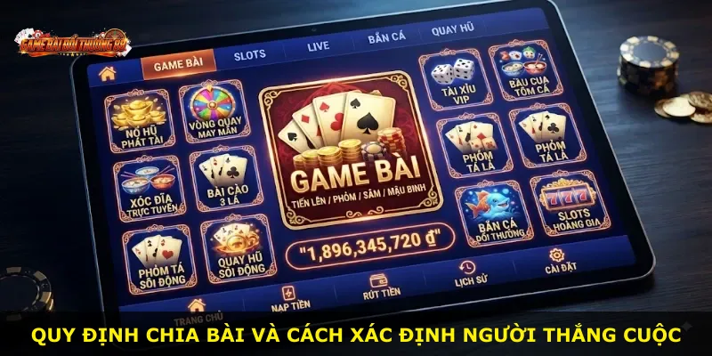 Quy định chia bài và cách xác định người thắng cuộc