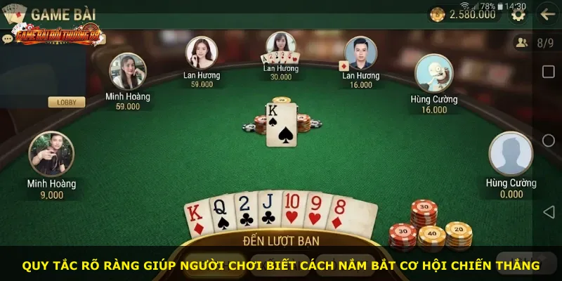 Quy tắc rõ ràng giúp người chơi biết cách nắm bắt cơ hội chiến thắng